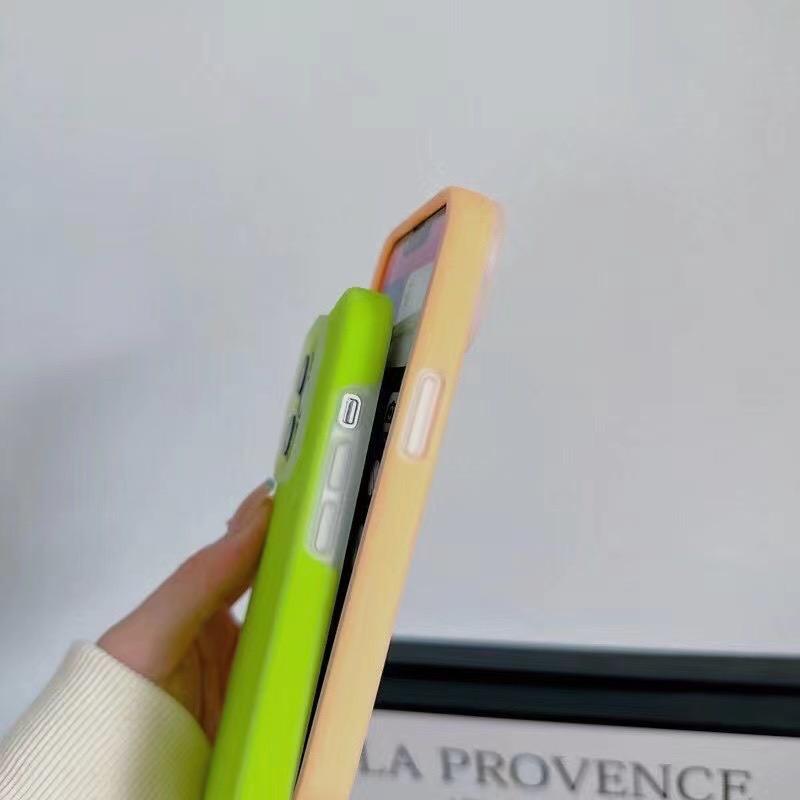 Fashion Jelly Phone Case For Iphone 14 13 12 Pro Max 3d Side Keys Higher Camera Convex Fluorescent Color Shockproof Cover