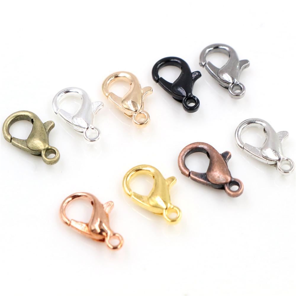 10x5mm/12x6mm/14x7mm/16x8mm 9 Färger Pläterade Mode Smyckesdelar, Legering Hummerlås Krokar för Halsband&Armband Kedja DIY