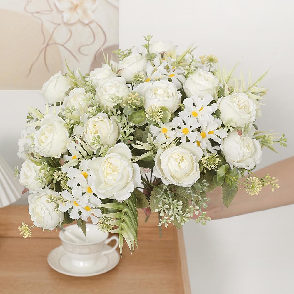 30CM Peony Artificial Flowers Bouquet Silk Fake Flowers for Home Decor Wedding Decoration Party Table Vase Flower Arrangement