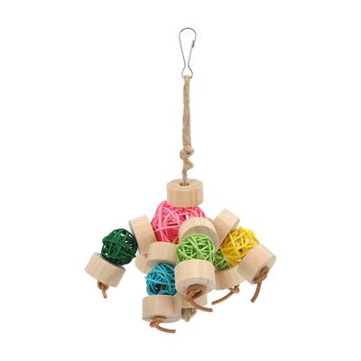 Parrot Chewing Toy Colorful Safe Relieve Anxiety Hanging Parrot Sepak Takraw Toy for Birds Parrots