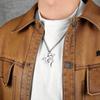 Large White Shark Hollow Necklaces Men's Pendant Stainless Steel T-Shirt Chain Female Punk Fashion Jewelry Accessories Gifts