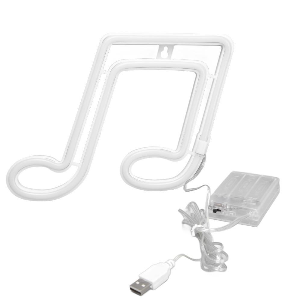 Easy To Install Music Note LED Neon Light Dual Power Supply Warm White Neon Light 1W 4.5V Neon Lamp Party