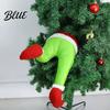 Xmas Tree Ornament for Kids Christmas Elf Stuffed Leg Ornaments Santa Green/Red Legs Decorations Poseable Indoor Fireplace Holiday Door Wreath