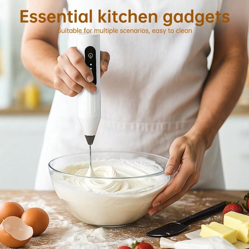 Rechargeable HandHeld Milk Frother Blender Portable Electric Whisk Coffee Frother 3-Speed Milk Frother Beverage Mixer