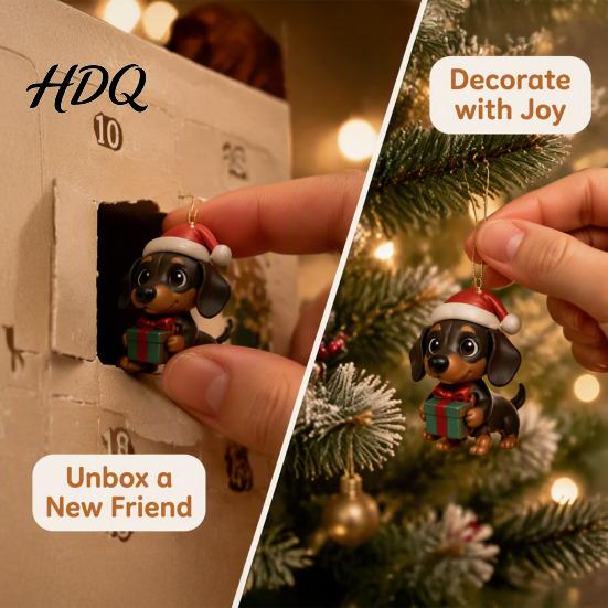 Unique Christmas Collectibles 2026 Dachshund Advent Calendar 24 Days Dog Collectible Set Pcs Collector Items 2D Acrylic Holiday Figures Countdown
