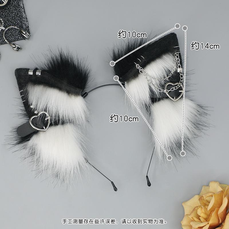 Handmade Cute Plush Animal Ears Cosplay Comic Show Punk Headband Spice Girl Headgear European and American Style Hair Accessories