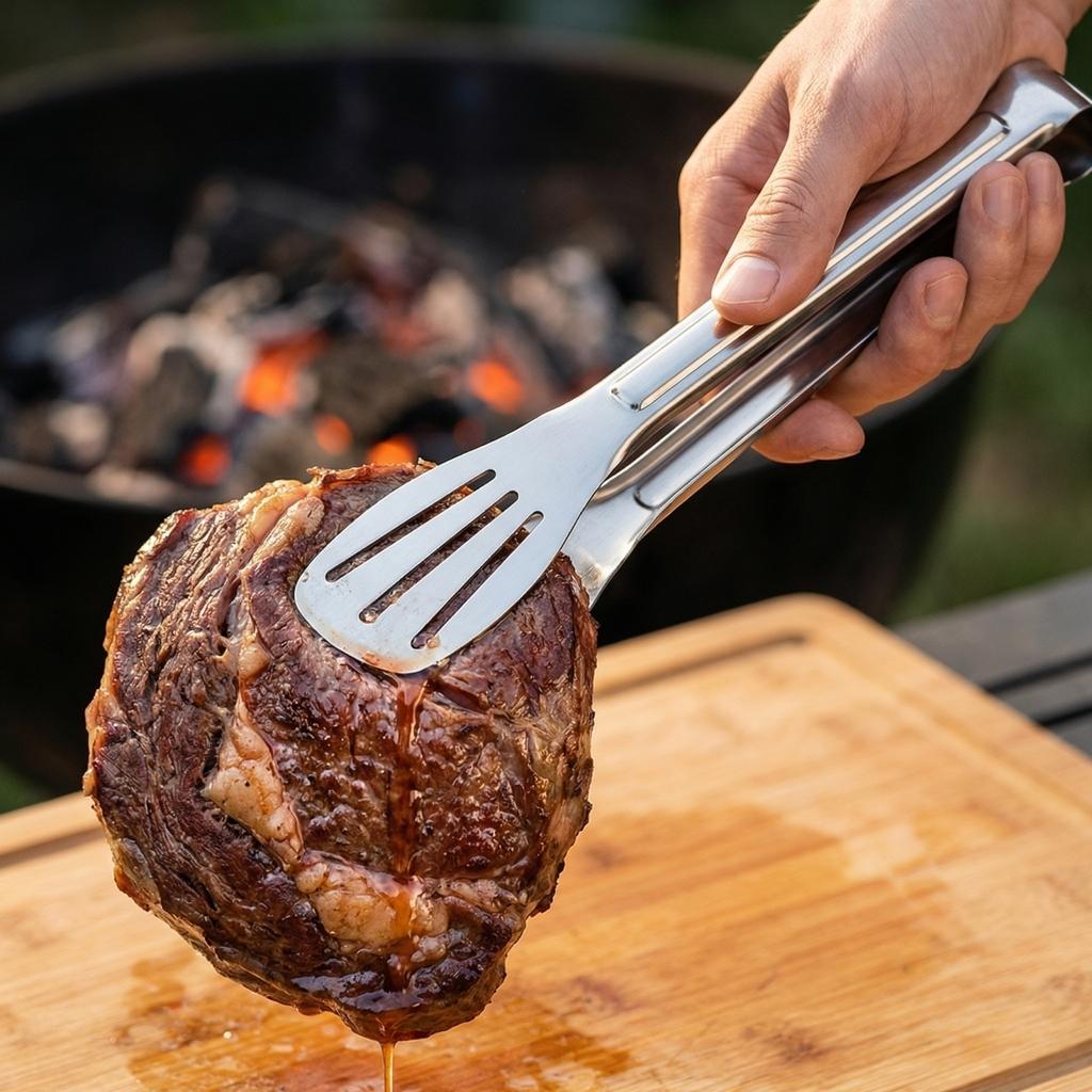 Stainless Steel Multi-Functional Food Tongs For Grilling
