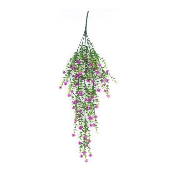 Hängende Kunstblume mit Eukalyptusblättern UV-beständig Fake-Blumenranke Innen Außen Garten Kunstblüte Rattan Dekor