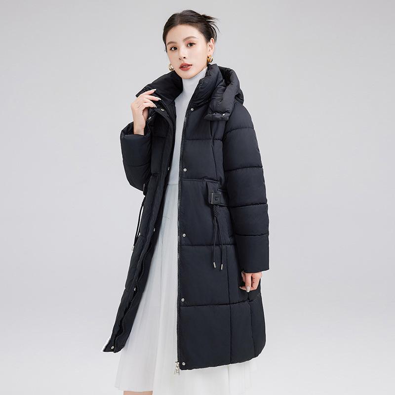 Women's Mid-Length Hooded Down Cotton Jacket - 2024 Autumn Fashion, Casual and Warm Coat