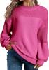 2026 A/W Solid Color Lantern Sleeve Pullover Sweater for Women