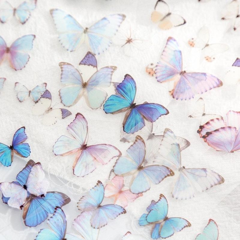 2Bag Butterfly Series Daily Deco Washi Diary Stickers Scrapbook Journal Doodling Stationery Hand Account