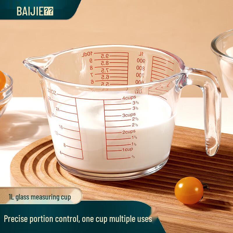 Стеклянный мерный стакан Baijie 1 л