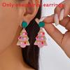 Christmas Series Acrylic Earrings With Santa Claus Rudolph And Christmas Lights For Holiday Fashion