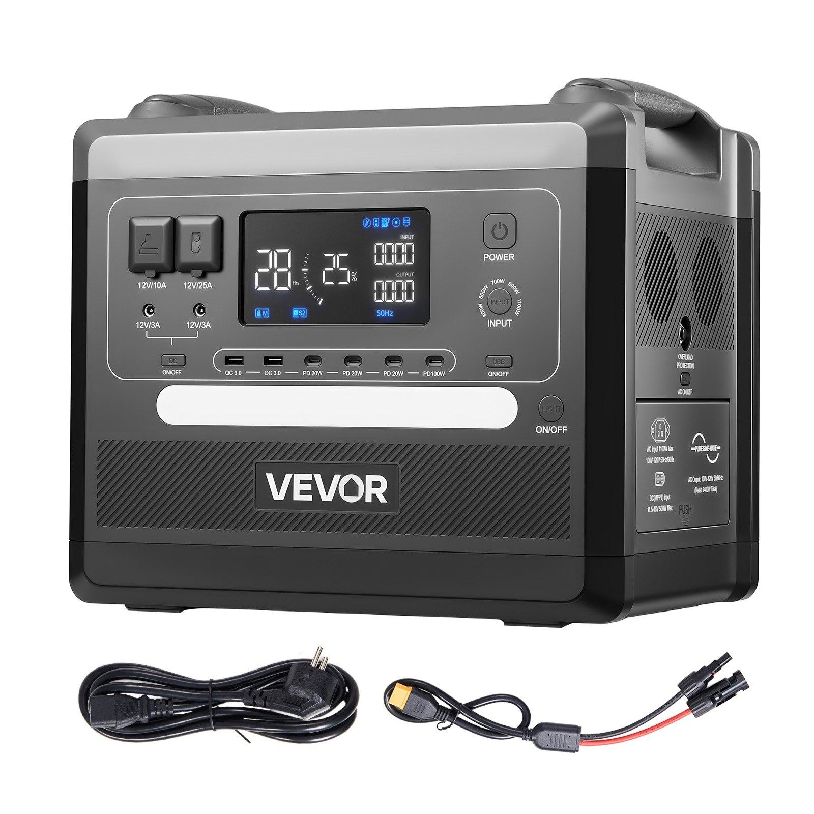 VEVOR Portable Power Station, 2400W 2160Wh