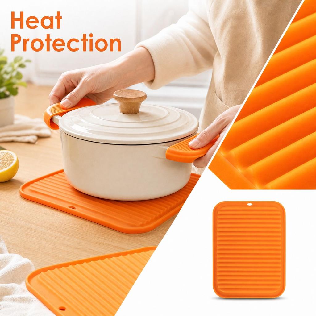 Silicone Dish Drying for Kitchen Counter, Heat Drainage Table