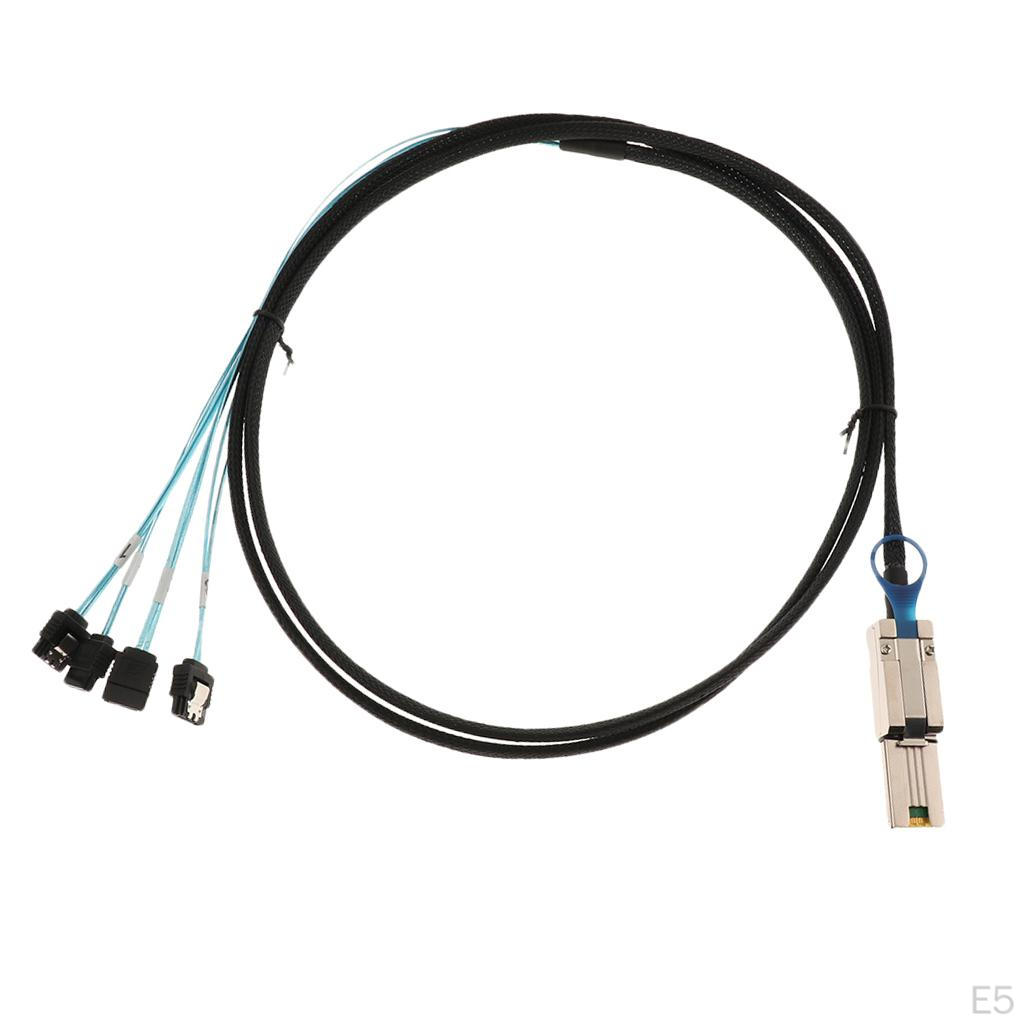 -sas 26p Sff-8088 to 4x 7pin 6gb / S 30agw Adapter Cable Y Latch