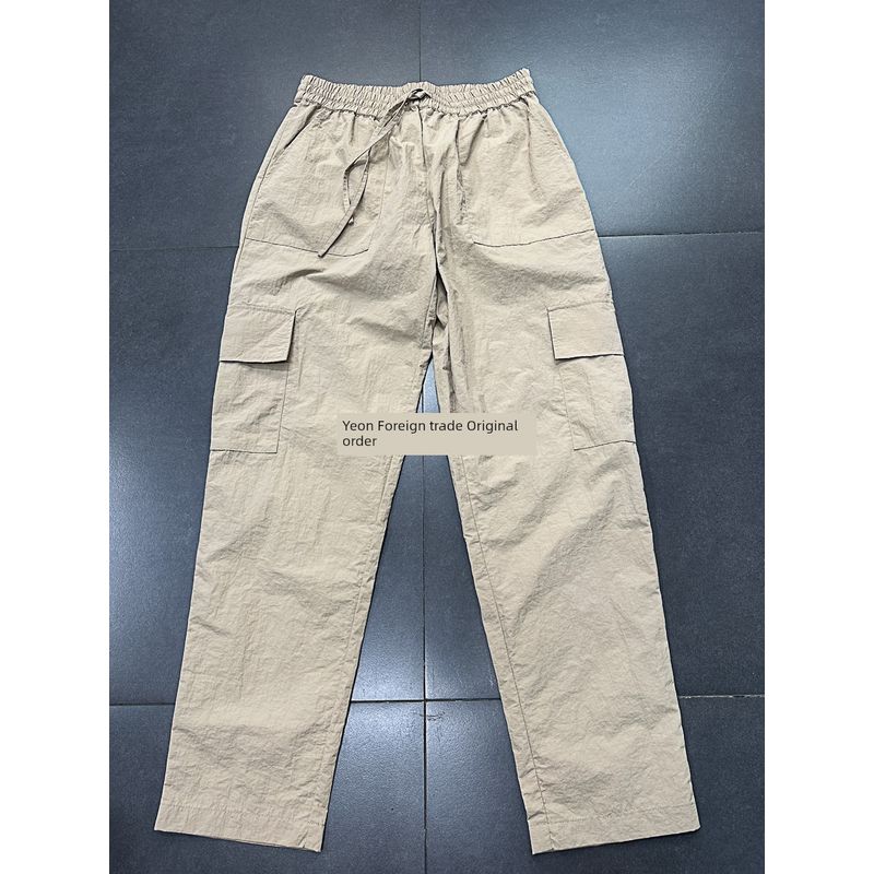 

Danish Single Co Elastic Waist Pure Original Climbing Clothes Shell Jacket Texture Fabric Casual Sports Trousers Apricot pants M