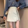 Women's High-Waisted PU Leather A-Line Zipper Mini Skirt
