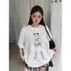 High Quality Pure Cotton American Short Sleeved Unisexs Tshirt Summer Loose White Top Beautiful Girl Warrior Water Ice Moon