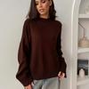 Hot Sale Solid Color Crew Neck Sweater Women's Soft Knitted Casual Loose Top