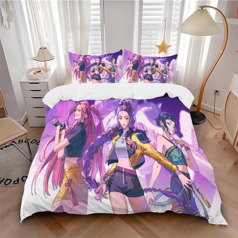 3Pcs Vibrant Anime Characters Bedding Sets For All Sizes New 3D Printed Bed Cover Comforter Duvet Cover Pillowcase Bedroom Decoration