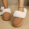 Winter New Thick-soled Snow Boots Women's Fleece Thickened Warm Large Cotton Shoes Integrated Leather and Fur Bread Fluffy Shoes