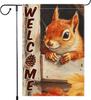 Fall Garden ag, Welcome Garden ags Double Sided Small Burlap Autumn Squirrel Tree House Maple Leaf Pinecone Farmhouse Ho LLE