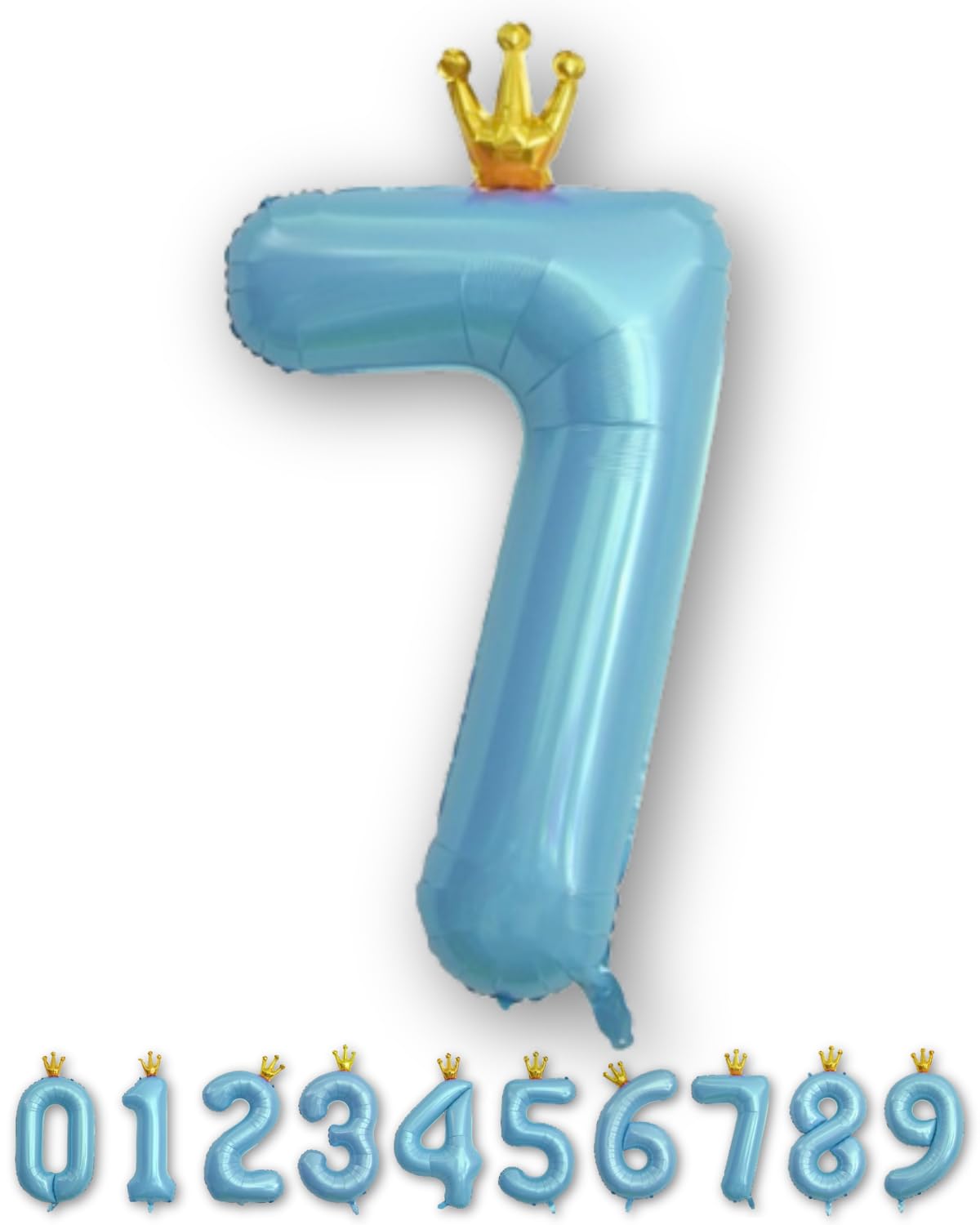 

La Kissa Balloon Number Birthday Decoration Balloon Crown 40-inch Large Number Balloon Straw 90cm Anniversary Blue Crown 7