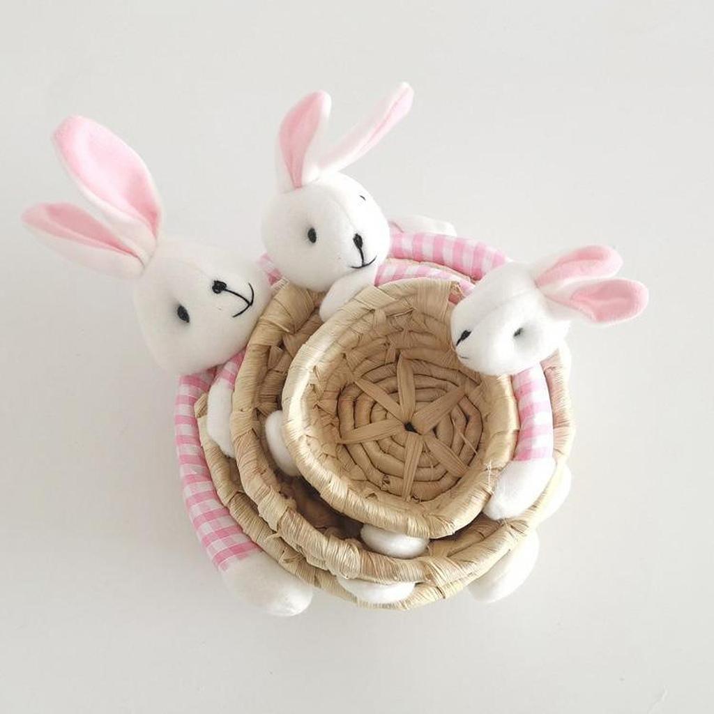 Miniature Easter Bunny Basket Reusable Multipurpose Easter Decorative Storage Basket for Home Bedroom Holiday Festival Decor