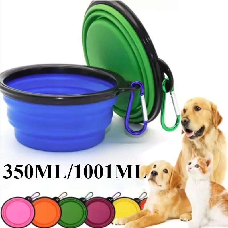 350ML/1000ML Durable TPR Portable Pet Food Bowl for Cats And Dogs Silicone Collapsible Travel Outdoor Water Food Bowl for Pets