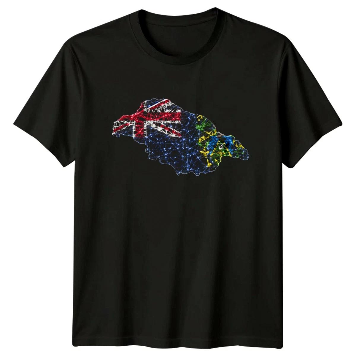 Pitcairn Island Flag Mesh Map T-Shirt Pitcairn Islands Travel Gift For Him XL