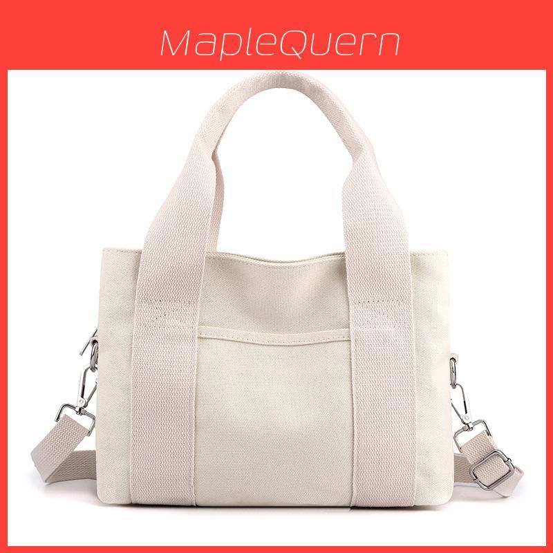 Canvas Tote Bag For Women With Zipper Pockets Urban Minimalist Style