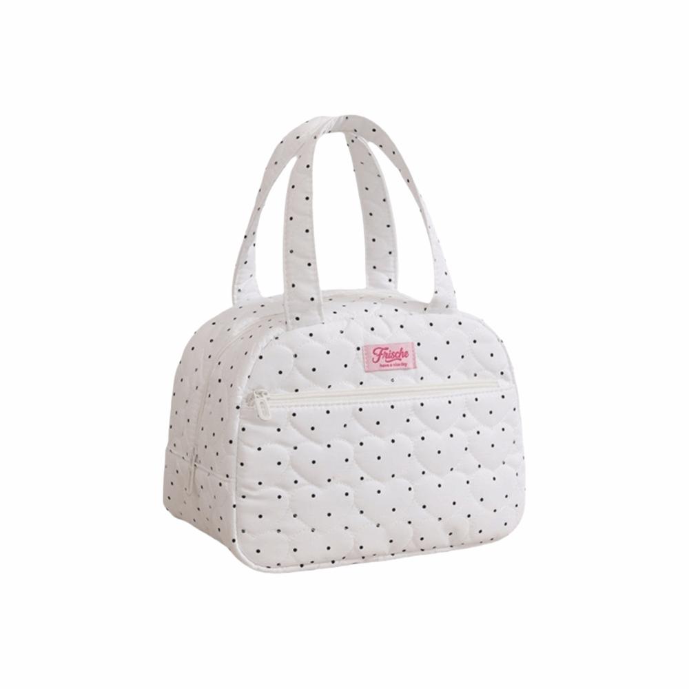 Durable Lunch Tote Bag Portable Food Container Bag Polka Dots Insulated Lunch Bag Office