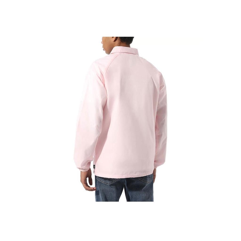 Vans Letter Print Polo Collar Long Sleeve Jacket Unisex Jackets Light-Pink VN0002MUXZV