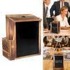 Wooden Mailbox Featuring Detachable Chalk Panel And Security Mechanism For Donations Feedback Office School Church