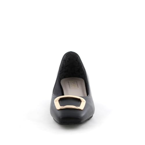 Himiko Water-Resistant Square Buckle Rain Pumps/654101 Black 235