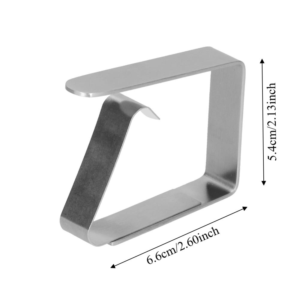 3Pcs Easy Install Stainless Steel Tablecloth Clip Adjustable Thickened Fixing Clamp Long Style Anti-slip Home Clip Home Use