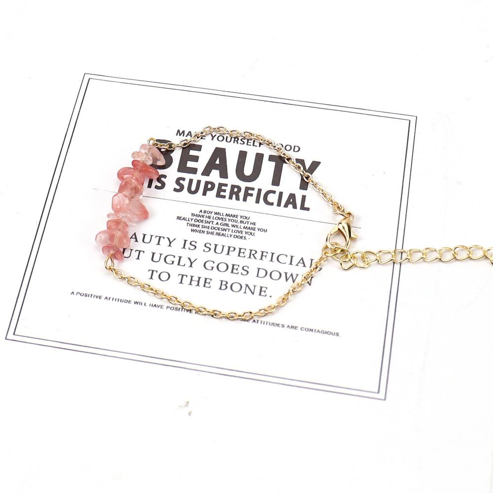 Drainage Natural Crystal Agate Gravel Semi-Precious Stone Bracelet Bracelet Irregular Stone Jewelry B79