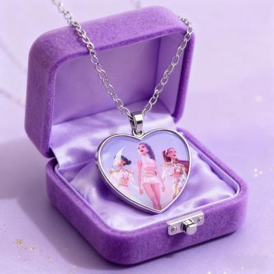 KPop Demon Hunter anime roztomilý náhrdelník detské módne šperky doplnky drahokam broskyňové srdce náhrdelník dievčenský sviatočný darček