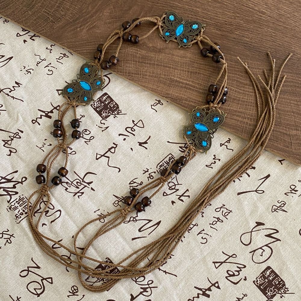 

Butterfly Bohemian Style Waist Chain Retro Women Woven Belt Elegant Ethnic Style Belt Female/Girls Style15