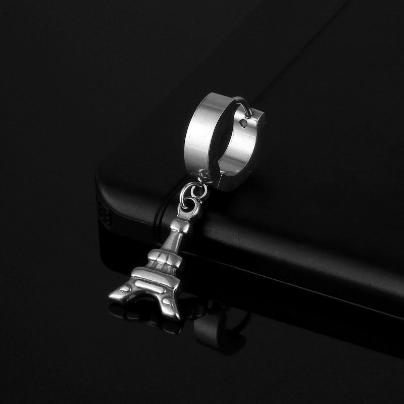 Punk Style Wing Gun Snake Pendant Earrings Stainless Steel Hiphop Geometric Stud Ear Jewelry Party Gifts For Women Girls