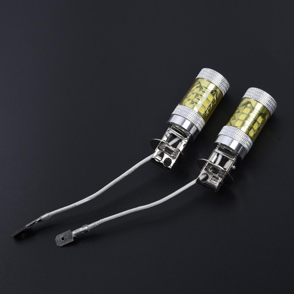 1 Pair 12-24V H3 16 LED Car Fog Light Bulb Truck Driving Foglight Yellow Hot