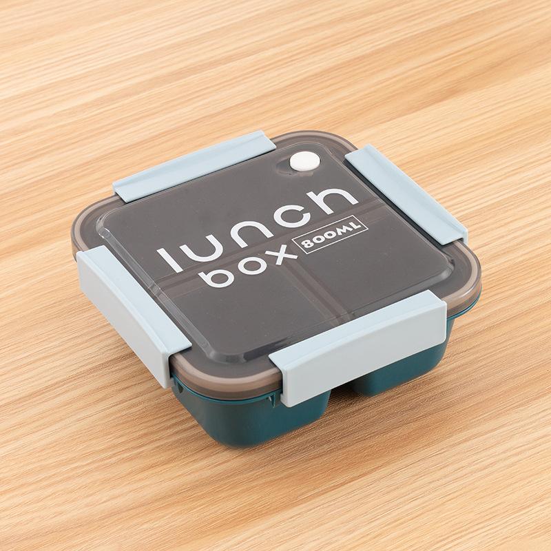 1Pcs 800/1100Ml Plastics Compartmented Lunch Box Microwave Safe Bento Box With Cutlery Food Storage For Student Worker Tableware