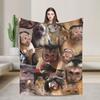 Apengezicht Grappige Meme Deken Ultra Zacht Plaid voor Bank 50x60 Inch Meerdere Maten Beddengoed Plaids
