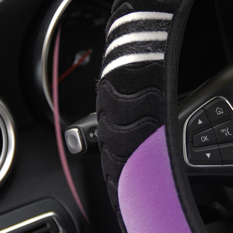 Car Steering Wheel Cover Plush Little Monster 37-38cm Elastic Warm Anti-slip Wheel Cover Multiple Colors Car Styling Accessories