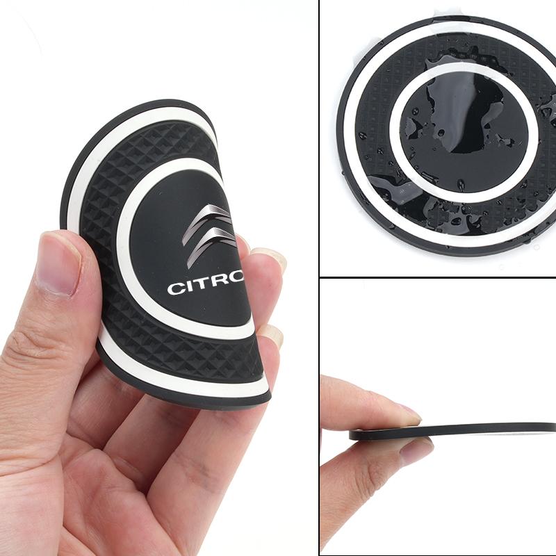 Silicone Double Ring Car Cup Mat Anti-Slip Insert For Citroen C4 C3 C5 C1 C2 Berlingo Celysee Cactus Picasso Aircross Saxo Grand aks256