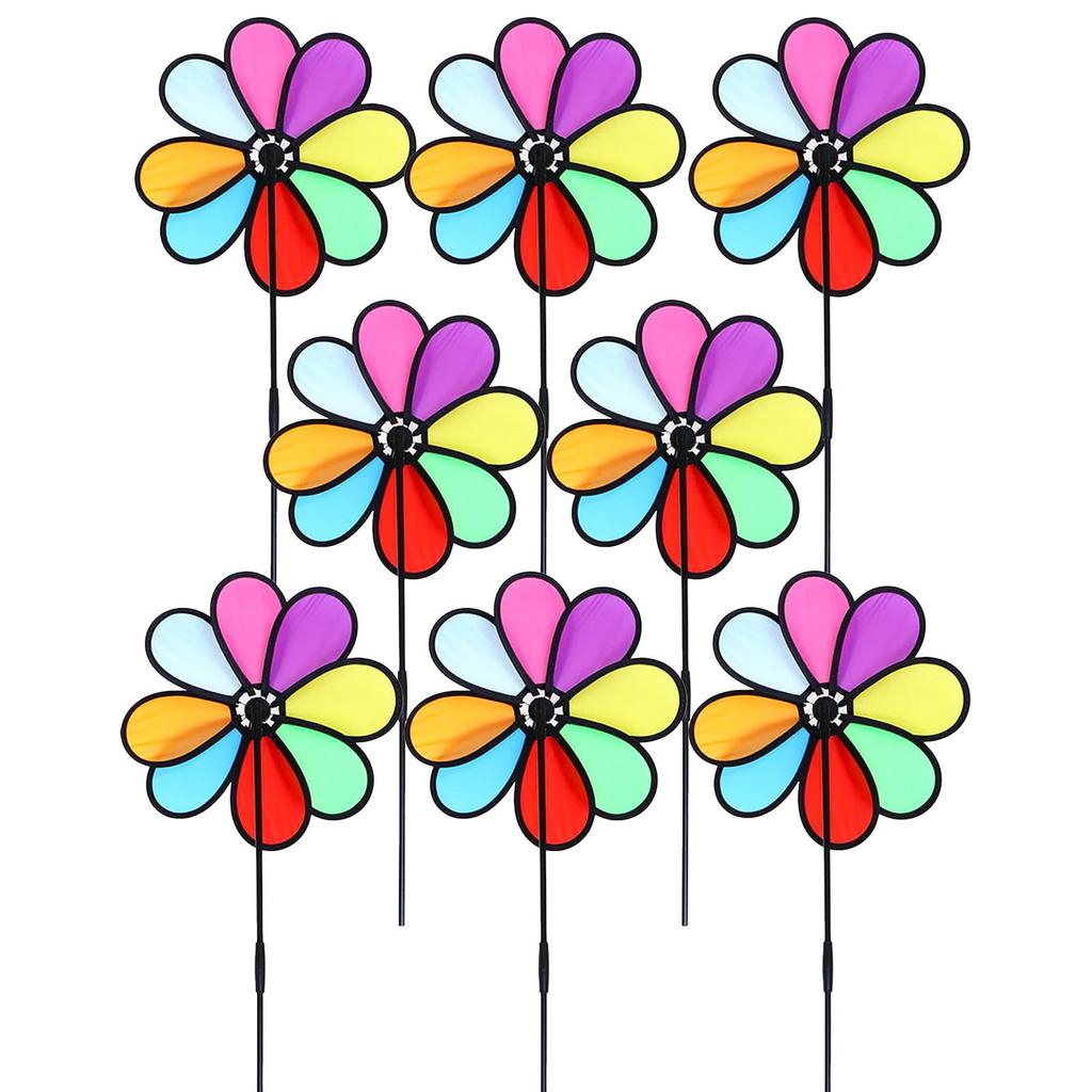 TOMMYFIELD Windmill Toys, Outdoor Gardening Pinwheels, 8 Pieces