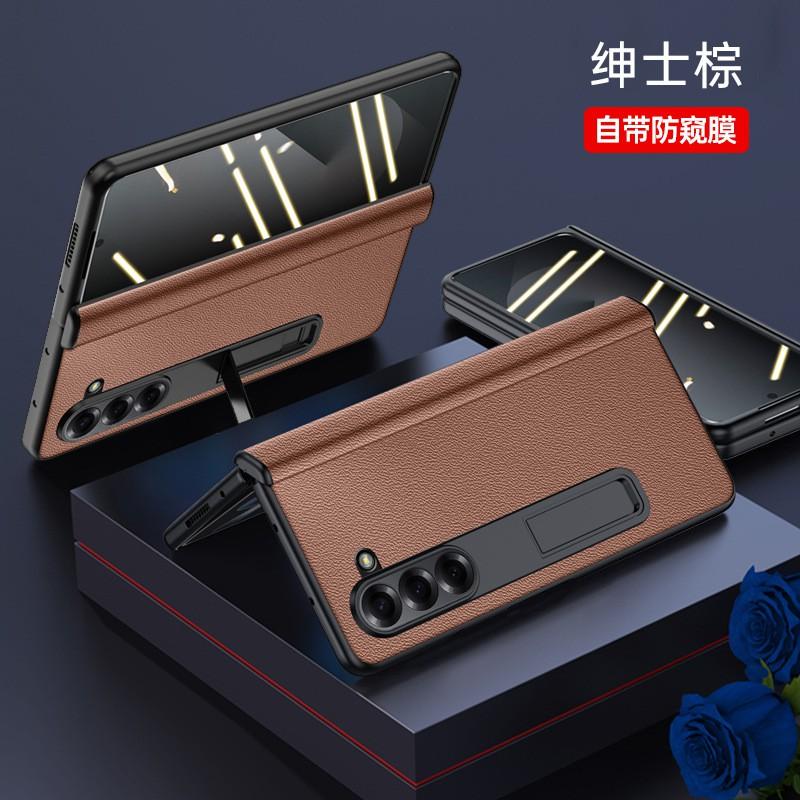 Premium Genuine Leather Flip Case Galaxy Z Fold6 With Hidden Kickstand Magnetic Drop Protection