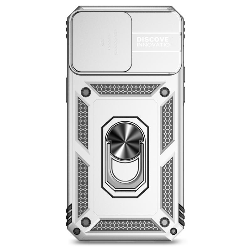 Sliding Push Window Case For iPhone 15 Pro Max Case iPhone 15 Cover Armor Shockproof Metal Ring Holder Camera Protector Cover