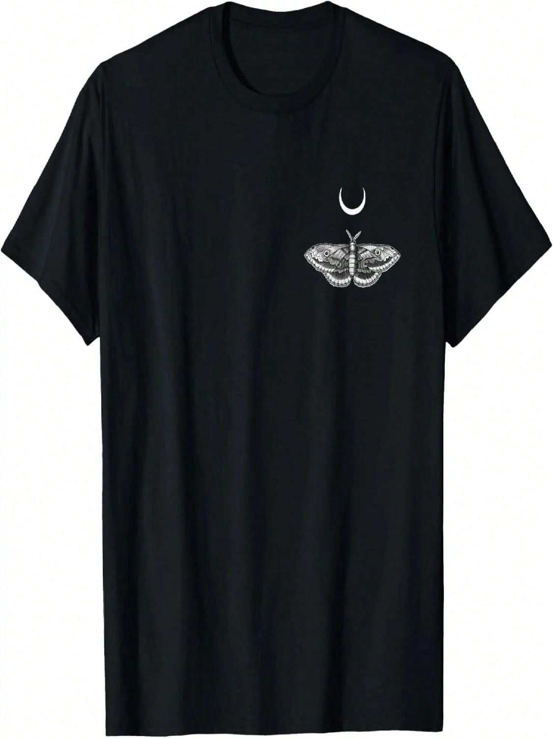 Moth With Crescent Moon Celestial Gothic Lunar Pocket T-Shirt S разноцветный